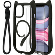 Etui do iPhone 11, do MagSafe, Cute Cat, czarne + Szkło na ekran