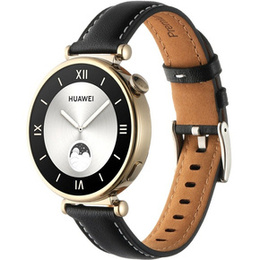 Pasek skórzany uniwersalny 18mm, ze srebrną klamrą, Czarny