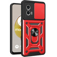 Etui pancerne do Motorola Moto G73 5G, CamShield Slide, czerwone