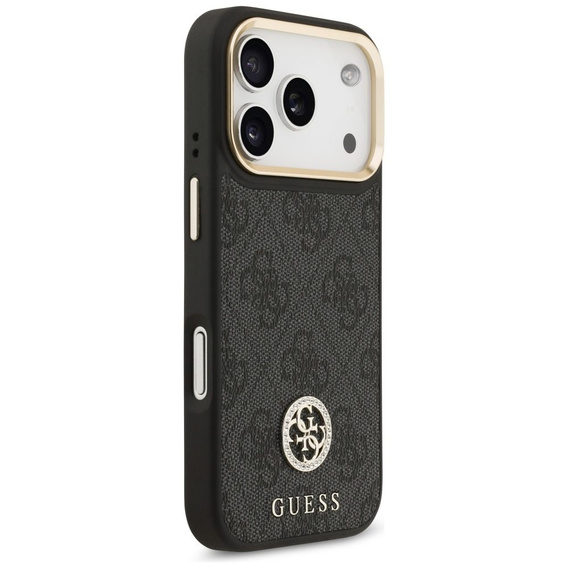 Etui GUESS do iPhone 17 Pro, 4G Strass Logo, do MagSafe, czarne