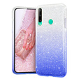 Etui do Huawei P40 Lite E, Glitter Case, Srebrne / Niebieskie