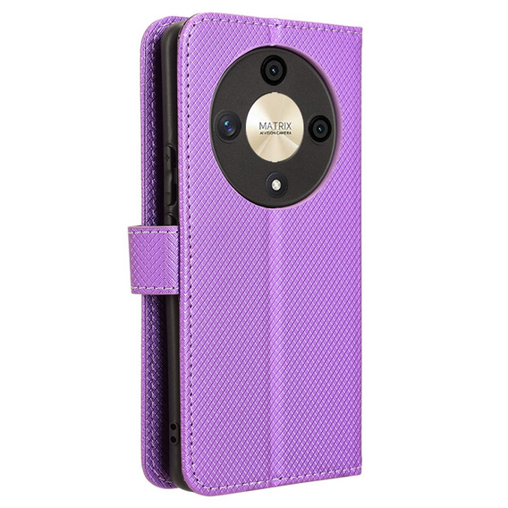 Etui z klapką do Honor Magic 6 Lite 5G, Wallet Smart Magnet, fioletowe