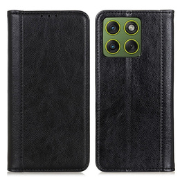 Etui z klapką do Motorola Edge 70, Split Leather, czarne
