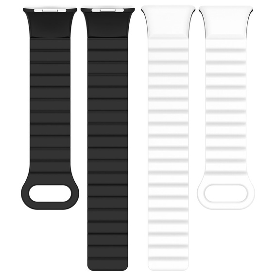 Pasek Silikonowy do Xiaomi Redmi Watch 4 / Xiaomi Smart Band 8 Pro / Xiaomi Smart Band 9 Pro, Biały/Czarny