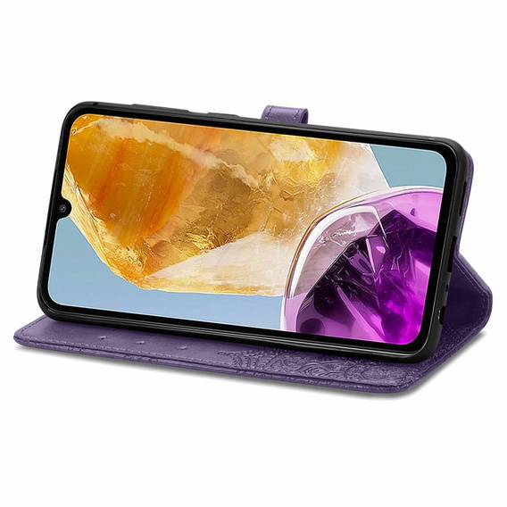 Etui z klapką do Samsung Galaxy M15 5G, Mandala, fioletowe