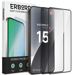 2x Szkło Hartowane do Xiaomi 15, ERBORD 3D pełne, szybka na cały ekran