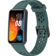 Pasek Silikonowy do Huawei Band 8 / Huawei Band 9 / Huawei Band 10, z dziurkami, Zielony