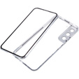 Etui do Samsung Galaxy S21, Magnetic Dual Glass, srebrne