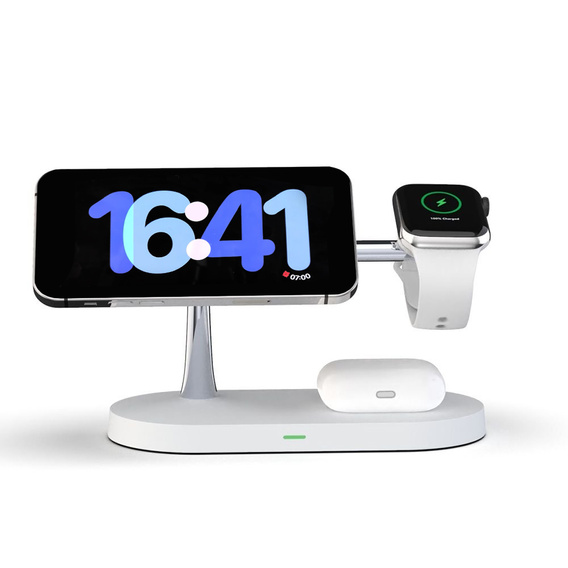 ERBORD 3in1 Bezprzewodowa ładowarka indukcyjna z MagSafe do iPhone Apple Watch AirPods, biała