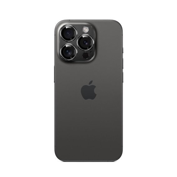 2x Szkło + szybka na aparat czarna do iPhone 15 Pro, ERBORD Hartowane 3D