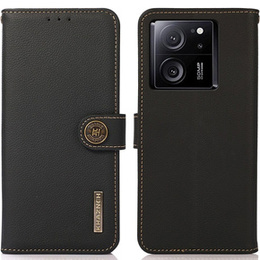 Etui KHAZNEH RFID do Xiaomi 13T / 13T Pro, Litchi Texture, czarne