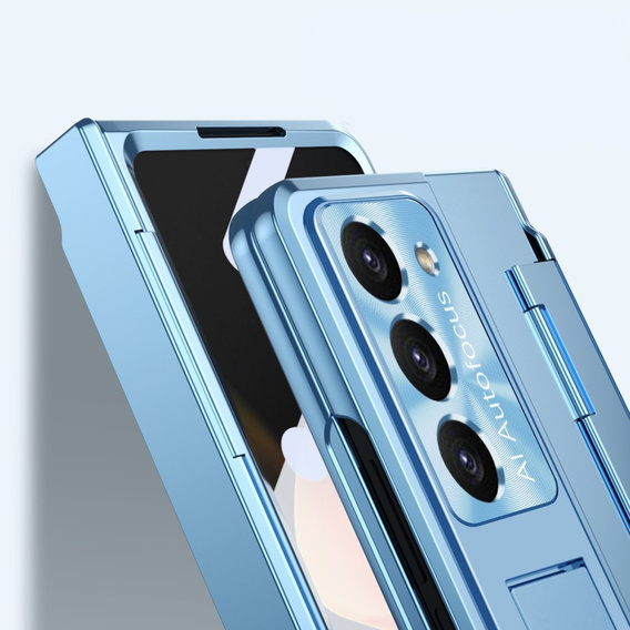 Etui ochronne PC z podstawką i ochroną zawiasu do Samsung Galaxy Z Fold6 5G – niebieskie