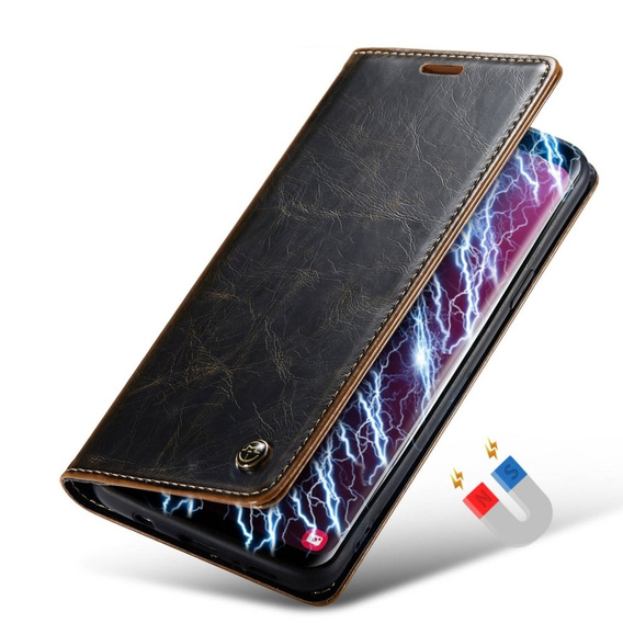 Etui z klapką CASEME do Samsung Galaxy S9, Waxy Textured, kawowe