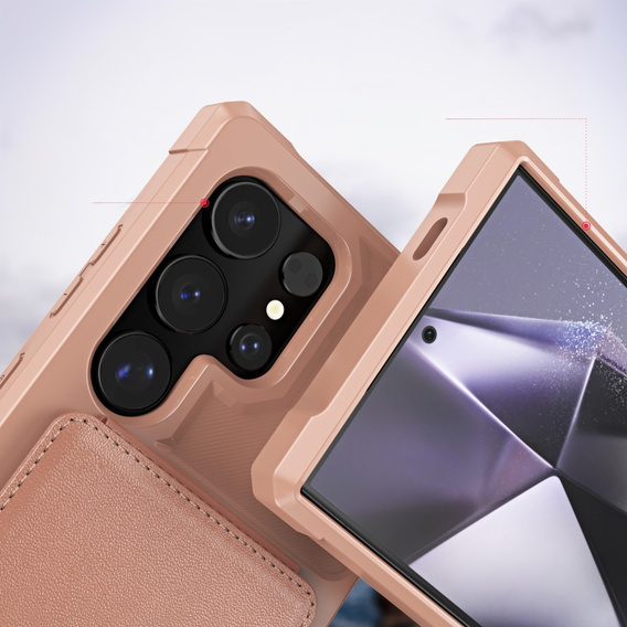 Etui do Samsung Galaxy S25 Ultra, Card Holder Kickstand, różowe