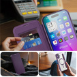Etui z klapką do iPhone 17, RFID Wallet MagSafe z ochroną aparatu, fioletowe