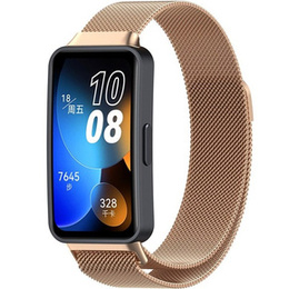 Bransoleta Milanese do Huawei Band 8 / Huawei Band 9 / Huawei Band 10, Różowe złoto