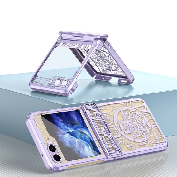 Etui do Samsung Galaxy Z Flip7 FE / Z Flip6, Mechanical Legend, fioletowe