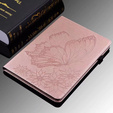 Etui do Samsung Galaxy Tab S10 Lite / S10 FE / S9 FE, Wallet Pen Slot, butterflies, Różowe
