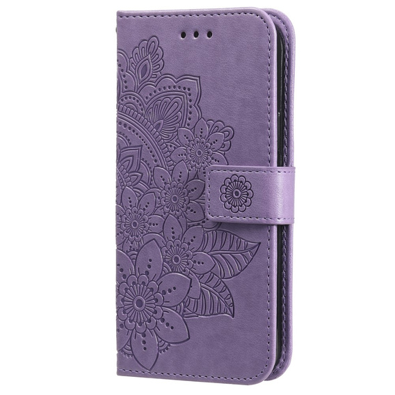 Etui z klapką do Honor Magic 6 Lite 5G, Mandala, fioletowe