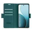 Etui do Oppo Reno 14 F / 14 FS, ERBORD Glossy Litchi, portfel z klapką, zielone