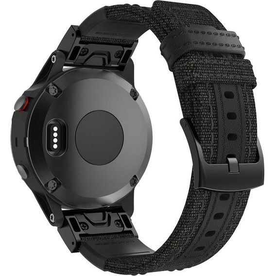 Pasek Nylonowy do Garmin Fenix 22mm, Czarny