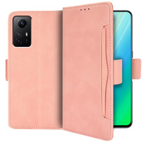 Etui z klapką do Xiaomi Redmi Note 12S, Card Slot, różowe