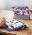 Etui ochronne do iPada 11" 2025 A16 (11 gen.) / 10.9" 2022 (10 gen.), Suritch Full Body Marmur, fioletowe