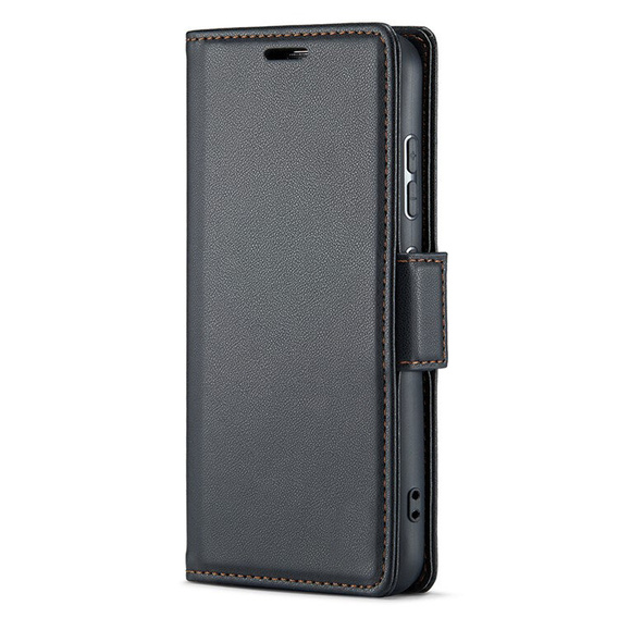 Etui do Xiaomi Poco F7 Ultra, ERBORD Glossy Litchi, portfel z klapką, czarne