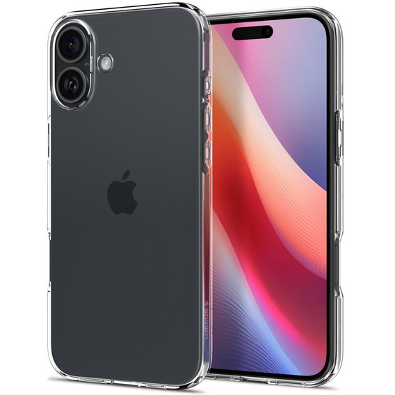 Etui Spigen do iPhone 16, Liquid Crystal, przezroczyste + Szkło Hartowane 9H