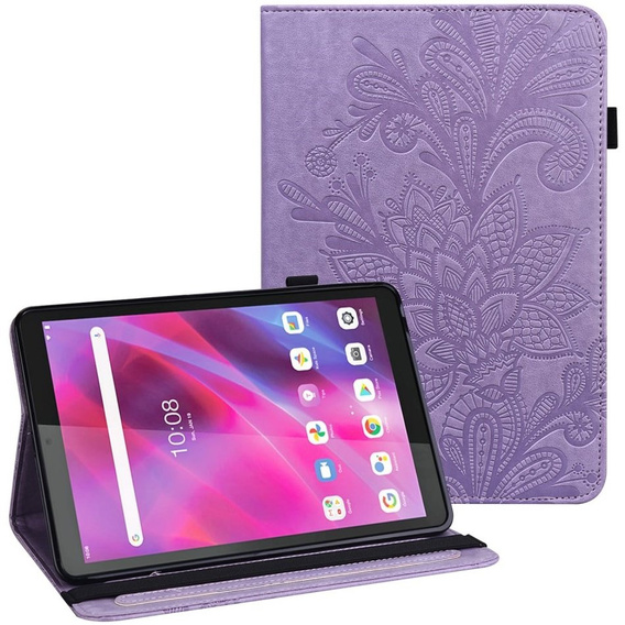 Etui do Lenovo Tab M8 Gen 4 TB-300FU, With stand, Flower, fioletowe