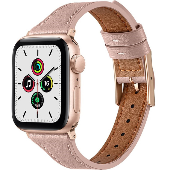 Pasek Skórzany do Apple Watch 1/2/3/4/5/6/7/8/9/10/11/SE 38/40/41/42mm, Różowy