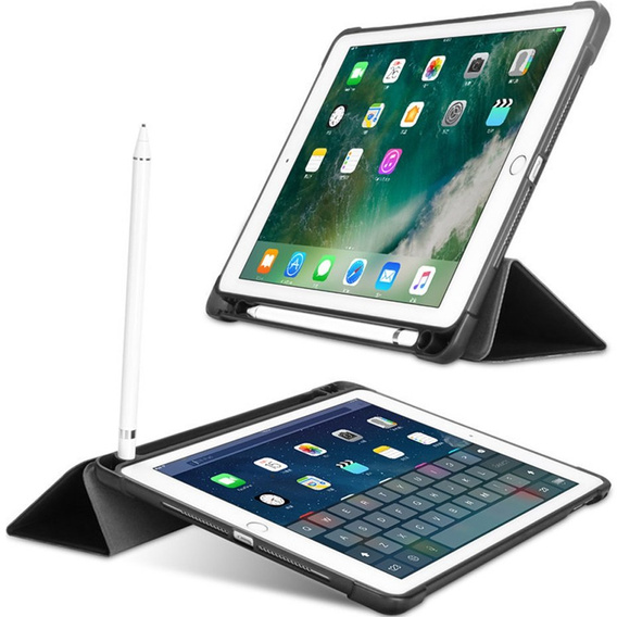 Etui do iPad 9.7" 2018/2017 (6/5 gen.) / Air 2/1 9.7" 2014/2013, Smartcase z miejscem na rysik, czarne