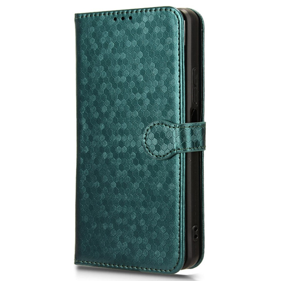 Etui z klapką do Oppo Reno 12FS / 12F, Wallet Rhombus, zielone