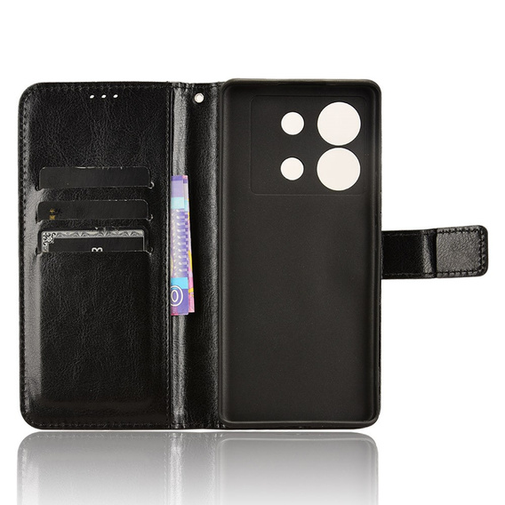 Etui z klapką do Infinix Zero 30 5G, Crazy Horse Wallet, czarne