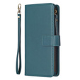 Etui z klapką do Xiaomi Redmi Note 13 Pro 4G / Xiaomi Redmi Note 14S / Xiaomi Poco M6 Pro 4G, Wallet Zipper Pocket, zielone