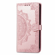 Etui z klapką do Oppo Reno 12FS / 12F, Mandala, różowe rose gold