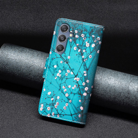 Etui z klapką do Samsung Galaxy M34, Wallet, Sakura niebieskie