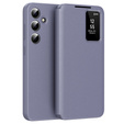 Etui z klapką do Samsung Galaxy A55 5G – fioletowe, Smart View Wallet z kieszenią na kartę