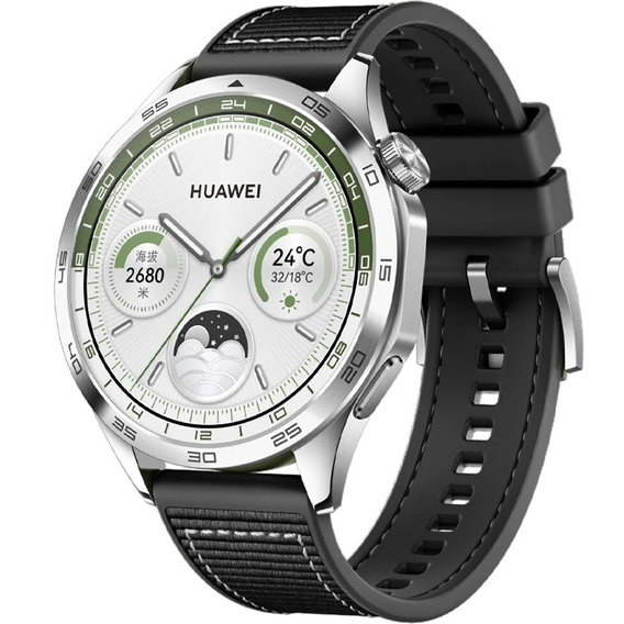 Pasek silikonowo nylonowy Uniwersalny 22mm, Czarny