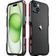 Etui LUPHIE do iPhone 15, Armor Bumper, czarne / czerwone