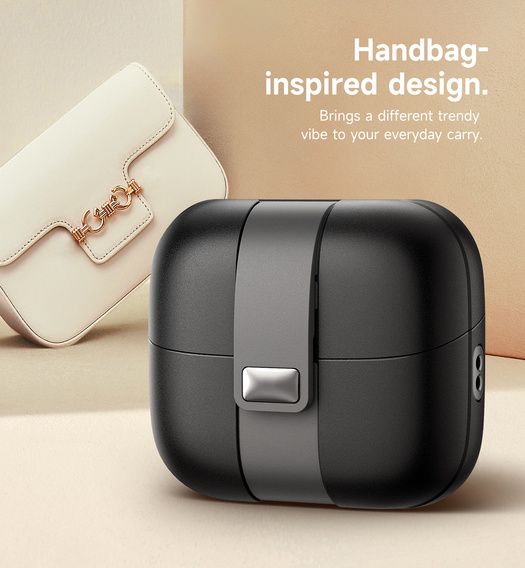 Etui ochronne SURITCH do Samsung Galaxy Buds 3 / 3 Pro, ze smyczką - czarne