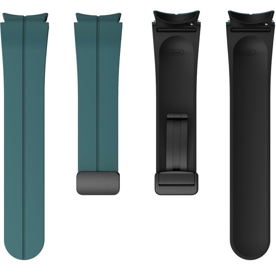 Pasek Silikonowy do Samsung Galaxy Watch 4/5/6/7/FE 40/42/43/44/45/46/47mm, Zielony / Czarny