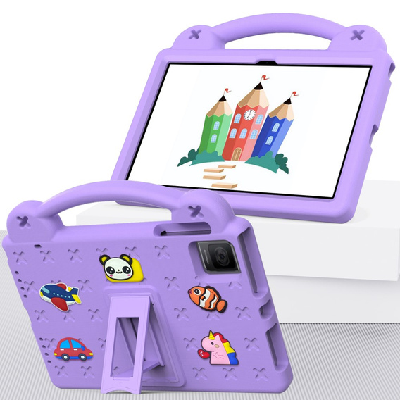 Etui do T Tablet 5G, Cute Patterns, z podstawką, Fioletowe