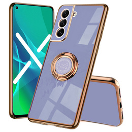 Etui do Samsung Galaxy S21 FE, Electro Ring, niebieskie