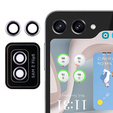 Szkło Hartowane na tylny aparat do Samsung Galaxy Z Flip5 5G, z metalową ramką, fioletowe