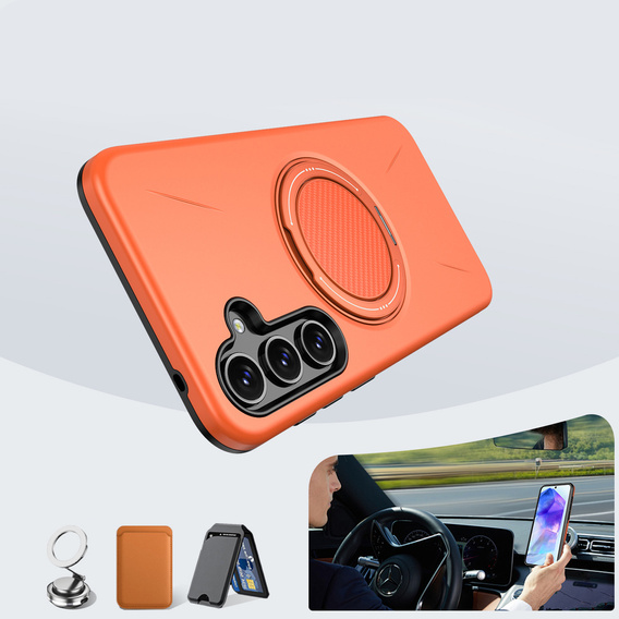 Etui do Samsung Galaxy A57 5G, z podstawką, do MagSafe, pomarańczowe