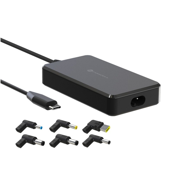 Uniwersalny zasilacz do laptopa Forcell E856 USB-C 90W z wymiennymi końcówkami
