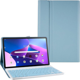 Etui z klawiaturą do Lenovo Tab M10 Plus Gen 3 TB-125F TB-128F, niebieskie