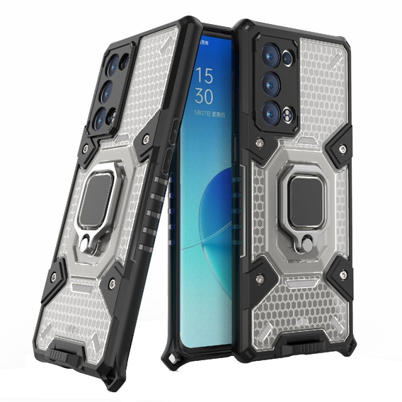 Etui ERBORD Kickstand Honeycomb do Oppo Reno6 Pro 5G / Pro+ 5G, Grey