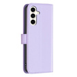 Etui z klapką do Samsung Galaxy S23 FE, BINFEN Wallet, fioletowe + szkło 9H